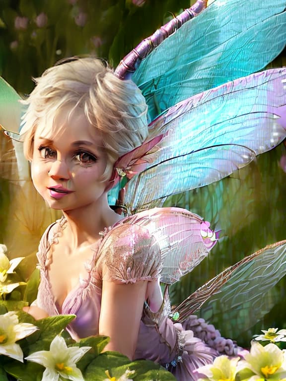  ((((((((pixie fairy))))))) nymph hovers like a butterfly over flowers