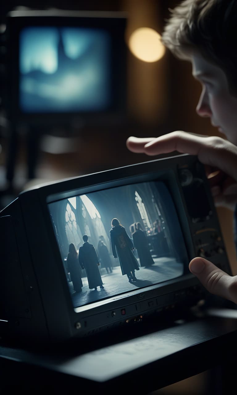  cinematic film still graphic monitor for drawing in the hands of a student from hogwarts. graphic monitor close up . shallow depth of field, vignette, highly detailed, high budget, bokeh, cinemascope, moody, epic, gorgeous, film grain, grainy