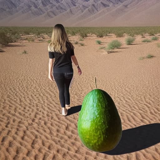 hasbulla person an avocado walking through the desert