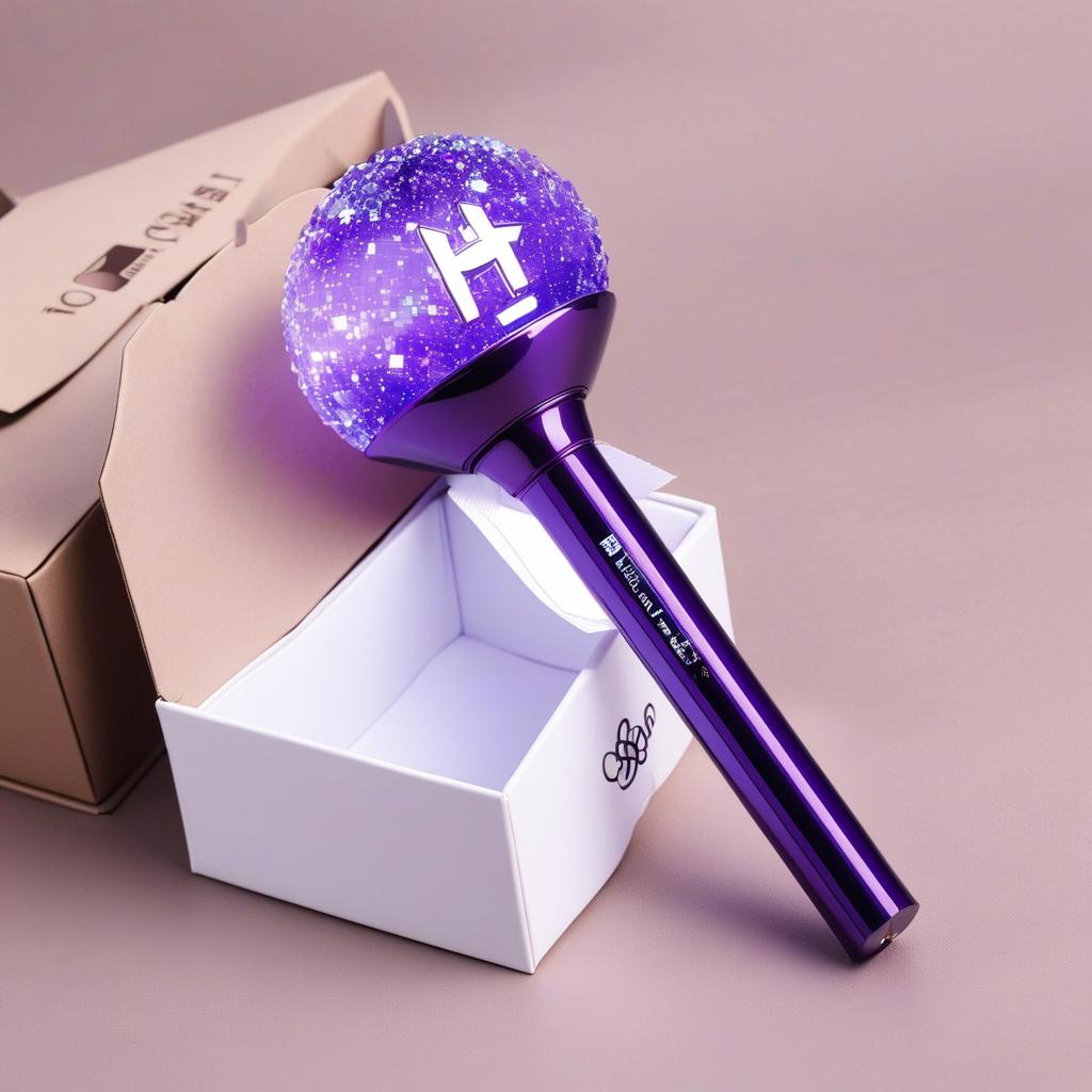  kpop gem top long lightstick dark purple concept with a box