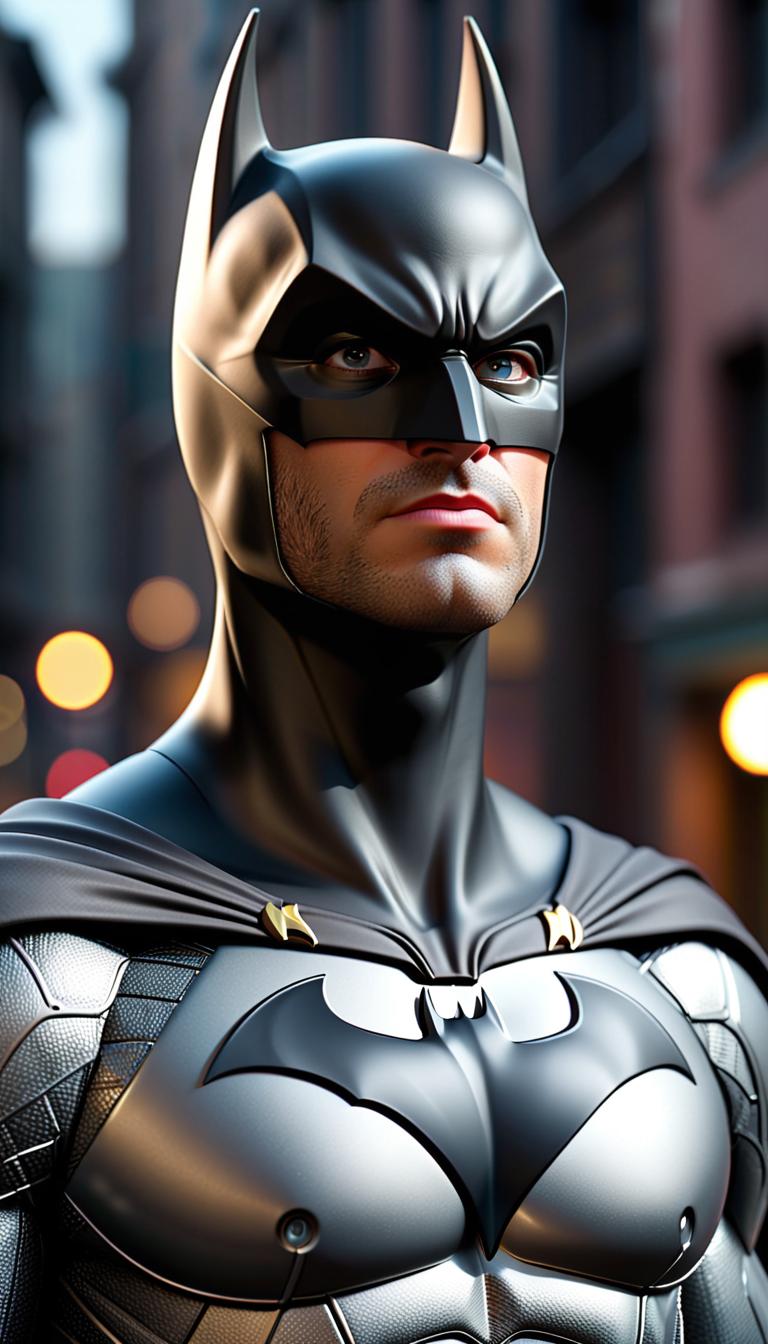  professional 3d model of batman . rendered with octane, the model is highly detailed,dramatic lighting. hyperrealistic, full body, detailed clothing, highly detailed, cinematic lighting, stunningly beautiful, intricate, sharp focus, f/1. 8, 85mm, (centered image composition), (professionally color graded), ((bright soft diffused light)), volumetric fog, trending on instagram, trending on tumblr, HDR 4K, 8K