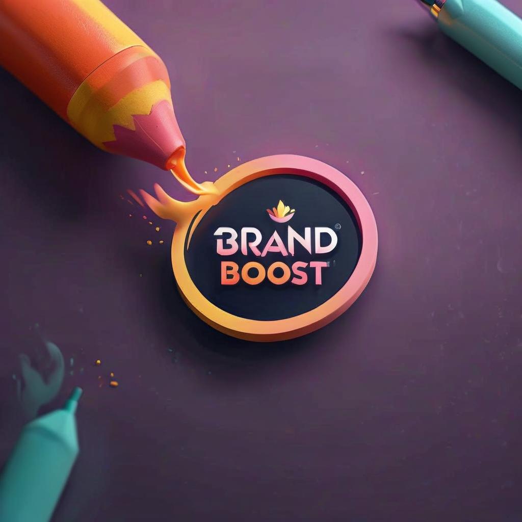  breathtaking draw me the logo of an advertising and marketing company called brand boost. use warm pastel colors in your work, the name should be written on the photo, make it look like the logo of a large company . award winning, professional, highly detailed, logo, glowneon