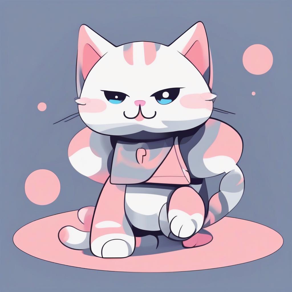  a character in the style of vector minimalism, cute kitten.