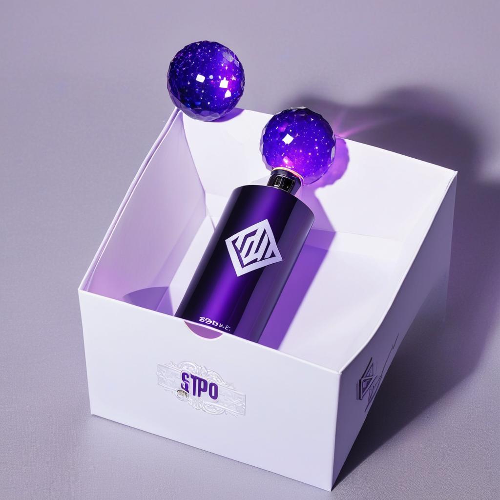  kpop gem top long lightstick dark purple concept with a box