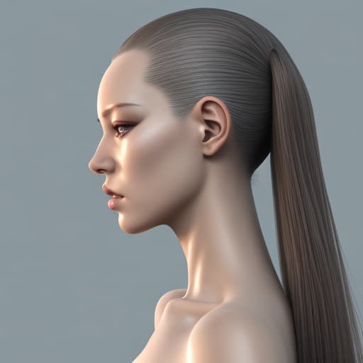  Ultra detailed side portrait of female android art