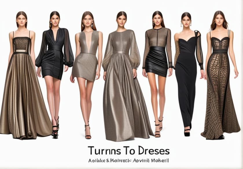  turns into dresses with real models, award winning, professional, highly detailed, masterpiece