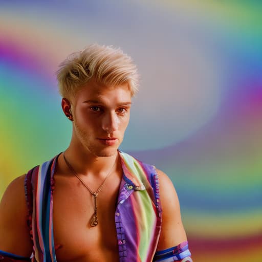 portrait+ style British LGBT queer twink blonde hunk dude face