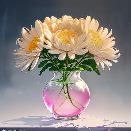  digital image. far background. classic japanese ikebana. (high). one single pink chrysanthemum flower in a small vase. tall stem, graceful carved leaves. an unusual variety of chrysanthemum. ladybug, dewdrop. (two smooth polished stones with veins: 1,4). background: (view of rock garden). bokeh. sparks, light effects. high contrast. beauty, refinement. austerity, elegance, meditation, harmony. photorealism, hyperrealism. studio, professional shooting., (watercolor painting) soft colors ,fluid strokes ,transparent layers hyperrealistic, full body, detailed clothing, highly detailed, cinematic lighting, stunningly beautiful, intricate, sharp focus, f/1. 8, 85mm, (centered image composition), (professionally color graded), ((bright soft diffused light)), volumetric fog, trending on instagram, trending on tumblr, HDR 4K, 8K