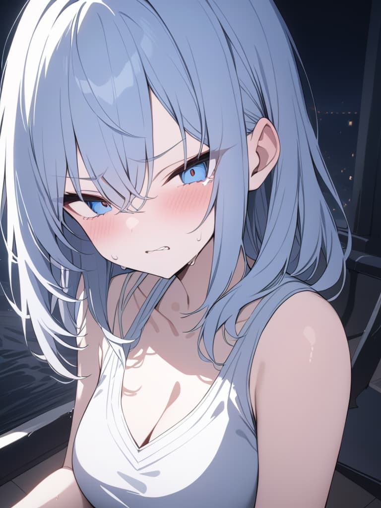  light blue hair, light blue eye, bob hair, darkness, hatred, angry crying, night, masterpiece, best quality,8k,ultra detailed,high resolution,an extremely delicate and beautiful,hyper detail