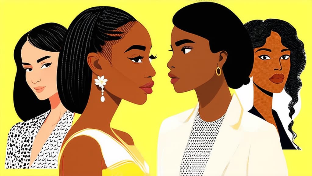  flat illustration, flaticon, (illustration:1.15), different beauty. set of different female heads. different races and nationalities. colored hand drawn illustration ar 16:9, [cory loftis, strobist, pascal campion :: 0.2]