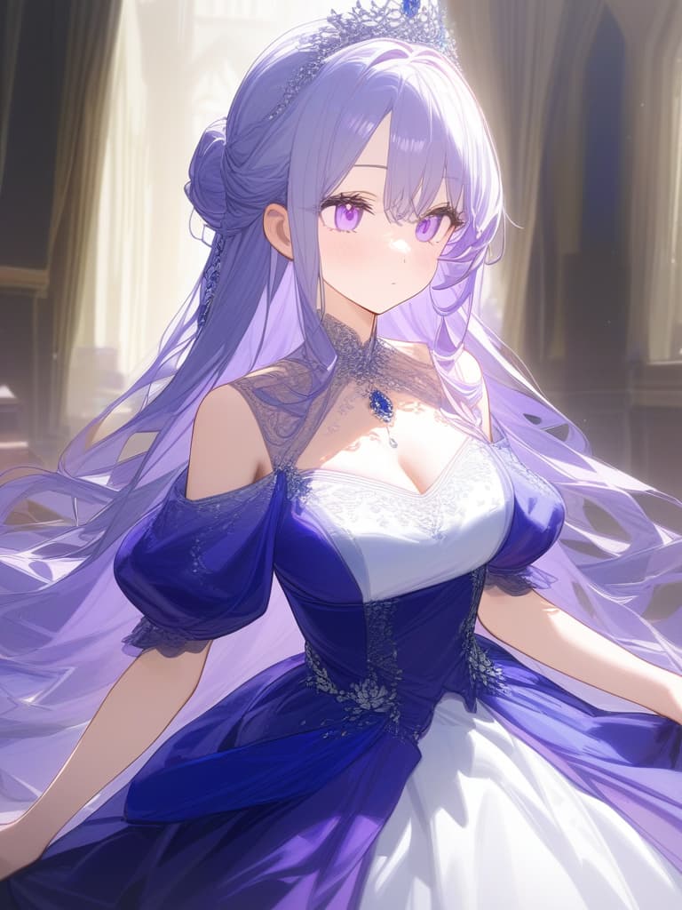  cute girls, jewels, beautiful, long hair, no bangs, beautiful dresses, beautiful dresses, royals, princesses, british royal family, dignified, dignified dresses, crowns, light purple eyes, purple eyes, masterpiece, best quality,8k,ultra detailed,high resolution,an extremely delicate and beautiful,hyper detail