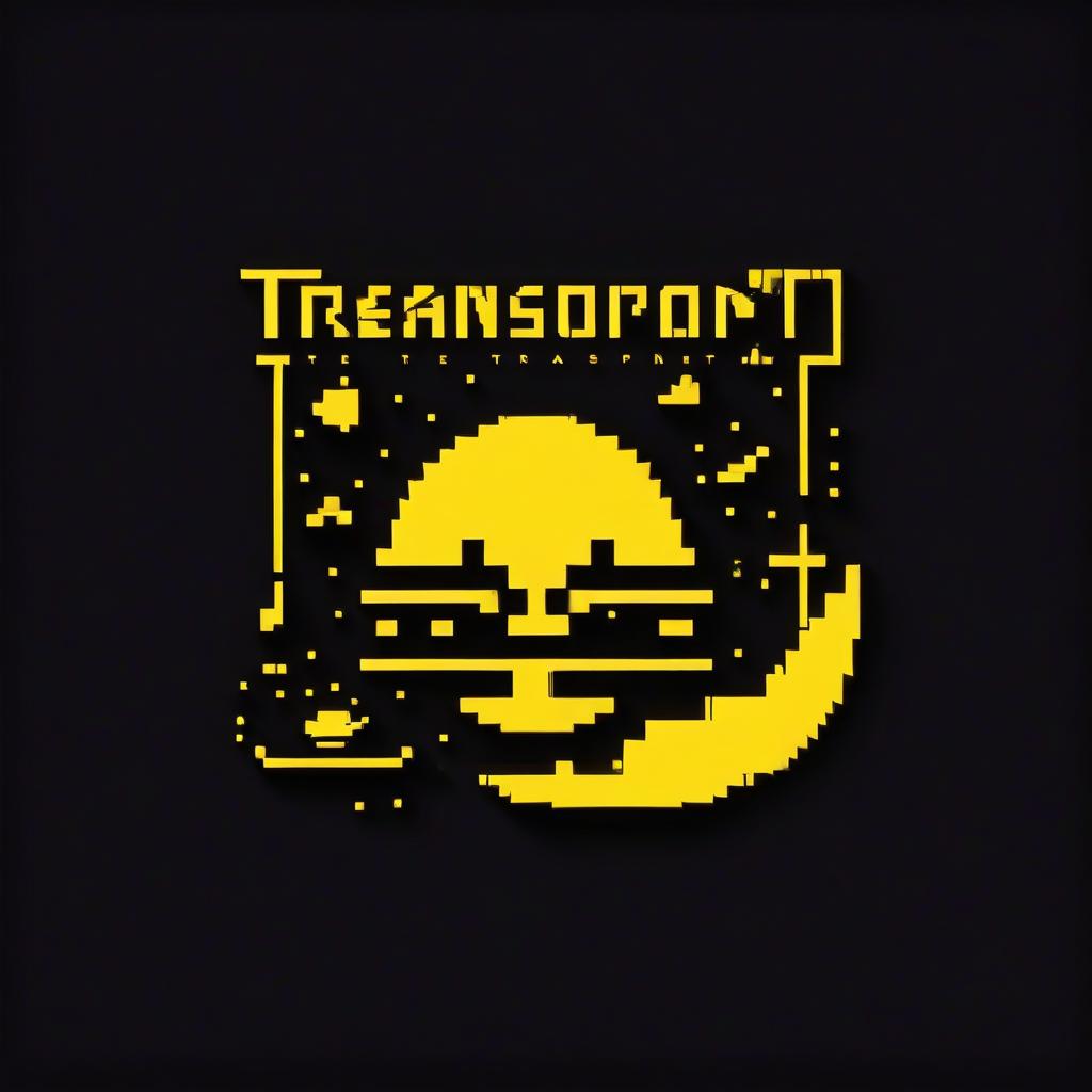  retro game art the logo of the transport company, yellow on a black background. . 16 bit, vibrant colors, pixelated, nostalgic, charming, fun