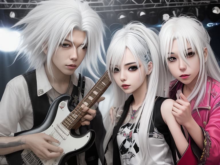  rock japan band weiser with the leader, a girl with white hair