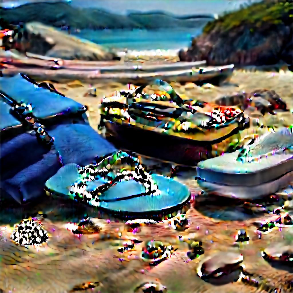  one pair of flip flops, one cap, one pair of sunglasses, one dress, one pair of shorts, one t shirt, one backpack on the sand on a beach. no people, no animals, no other stuff. hyperrealistic, full body, detailed clothing, highly detailed, cinematic lighting, stunningly beautiful, intricate, sharp focus, f/1. 8, 85mm, (centered image composition), (professionally color graded), ((bright soft diffused light)), volumetric fog, trending on instagram, trending on tumblr, HDR 4K, 8K