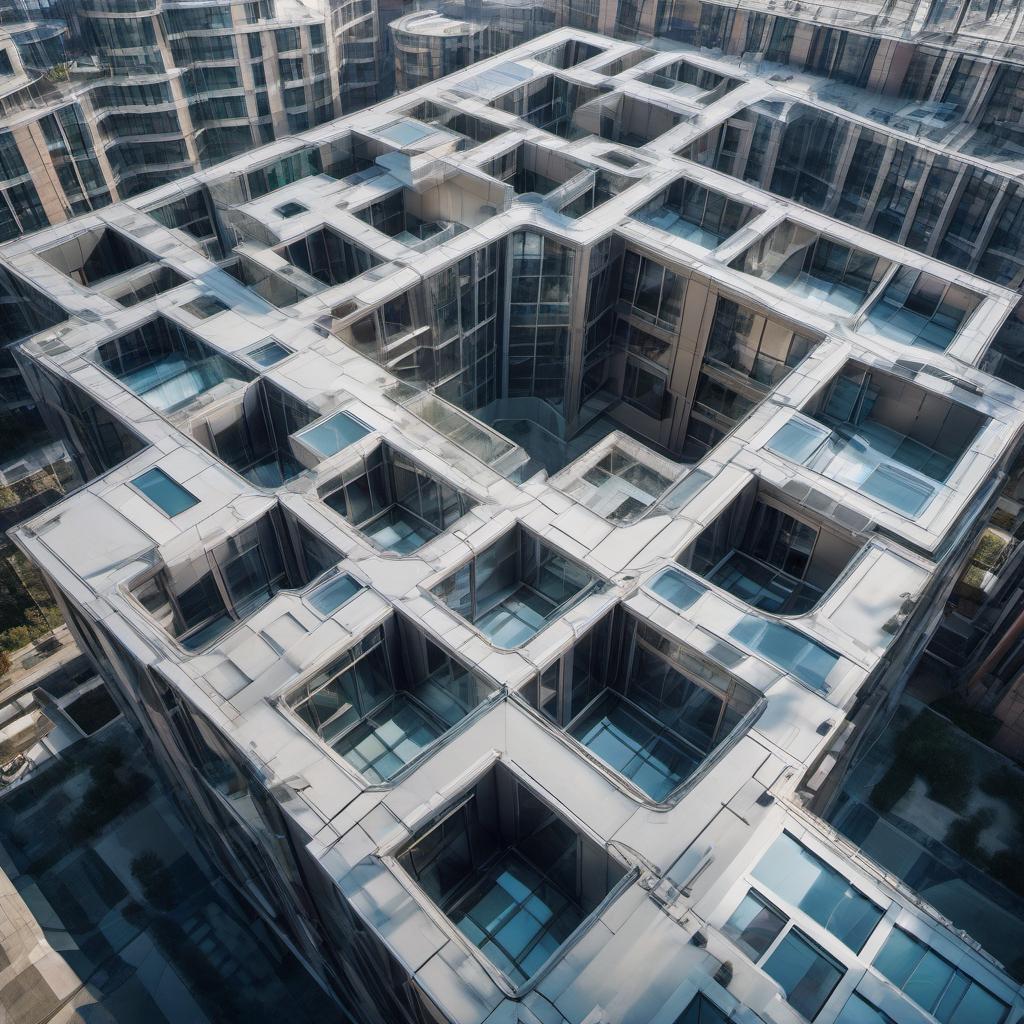  futuristic modular multi storey building, exterior frame, cubic shape modules, side view from above, professional photo, macro photography clear focus hyperdetailing hdr+