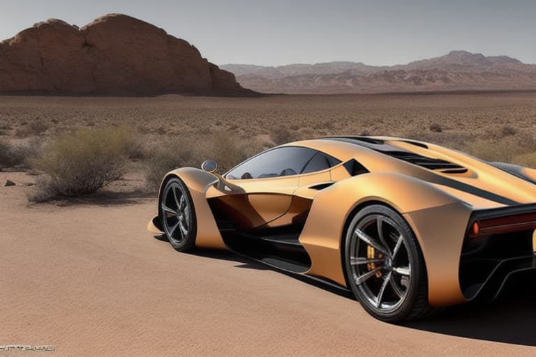  a highly detailed grand and elegant hypercar hd in a desert