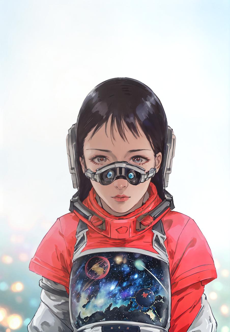  anime style, astronaut in space, fully detailed outer space background with stars, galaxies, nebulae, vibrant colors, wearing detailed space suit, cosmic scene, highly detailed spacesuit, complete space environment, clothing replace, space suit hyperrealistic, full body, detailed clothing, highly detailed, cinematic lighting, stunningly beautiful, intricate, sharp focus, f/1. 8, 85mm, (centered image composition), (professionally color graded), ((bright soft diffused light)), volumetric fog, trending on instagram, trending on tumblr, HDR 4K, 8K