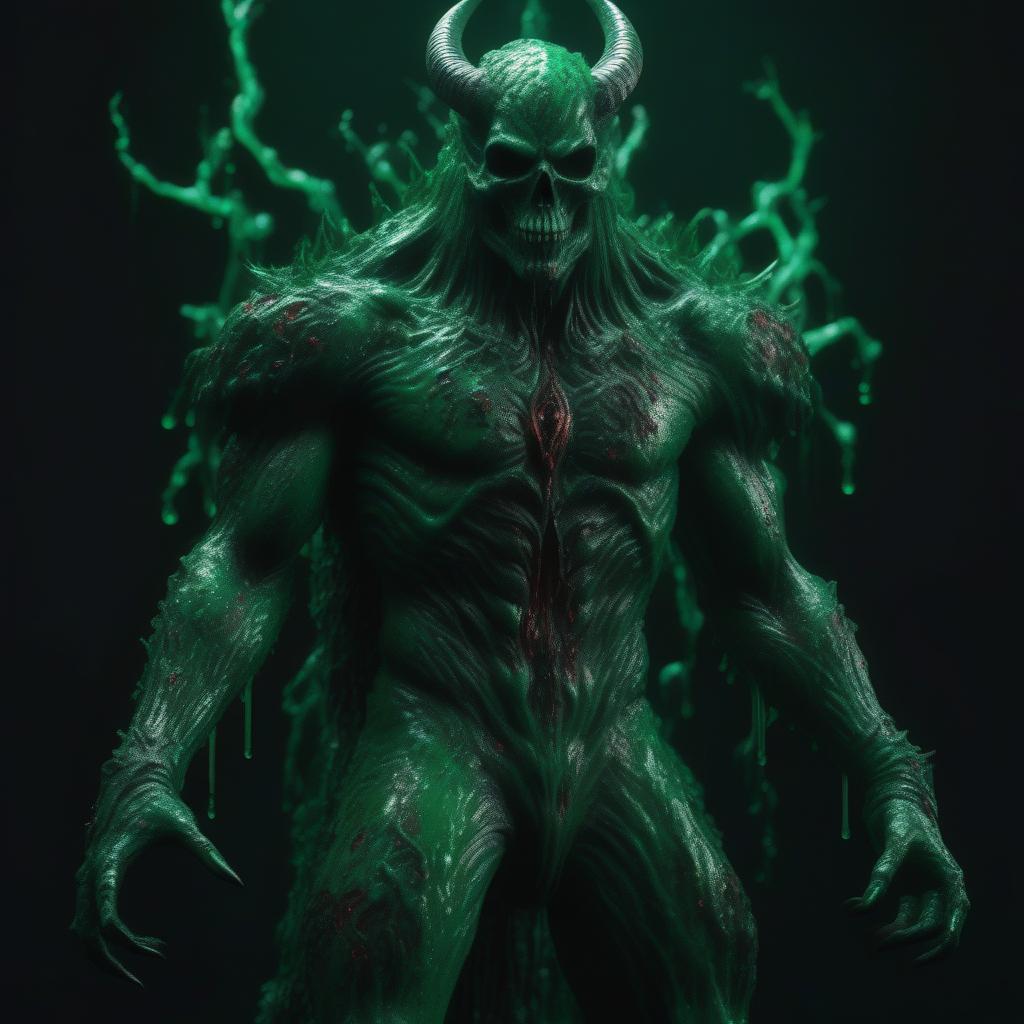  ((pencil drawing)), full body, well lit, green glow, glowing veins,dripping of green ooze, dripping of green slime, horror theme, nightmarish devilishly evil Capricorn, toxic ooze award winning horror detailed designed, ultra detailed, hyper focus, high res, unreal engine, masterpiece, full body, masterly detailed. horror theme, scary, spooky, full body shot with hyperdimensional totem implants. blood gore, badass Capricorn, destruction, Toxic, Vemonous, nightmare, horror, full body, in wet ooze liquid substance, , high quality, highly detailed, 4K, 8K