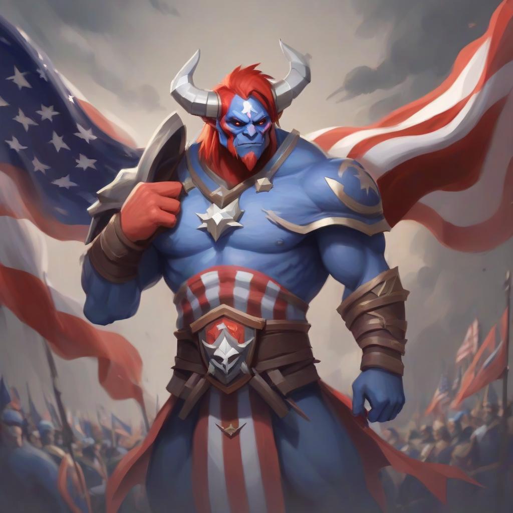  create a patriotic picture in the style of dota 2