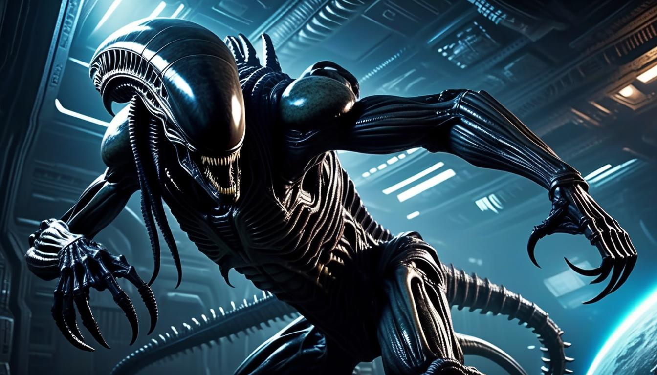  xenomorph, monster, space, realism, horror, bio, mechanics, ancient egypt