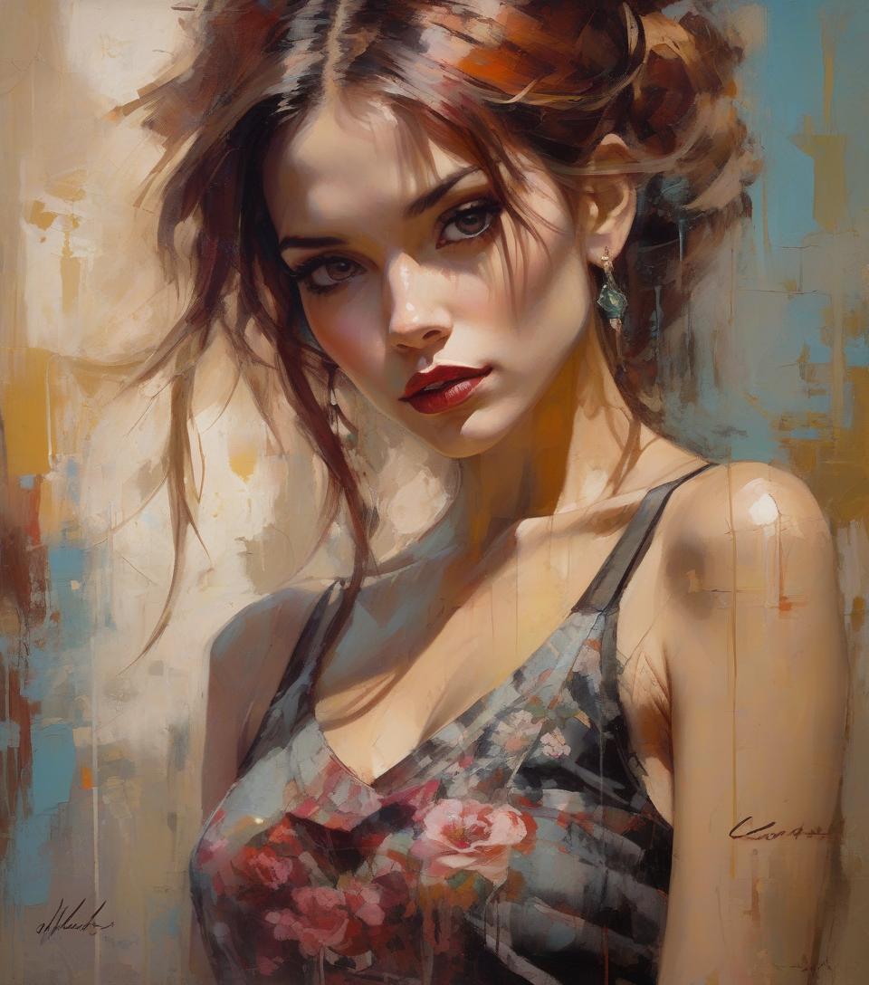  grunge style portait of a beautiful woman, a masterwork detail quality line and developed, add featured alluring illusions, adorable hybrid painting, deep oriental tones, randomly placed, comprehensive finely art style by carne griffith michael garmash, ivan shiskin . textured, distressed, vintage, edgy, punk rock vibe, dirty, noisy