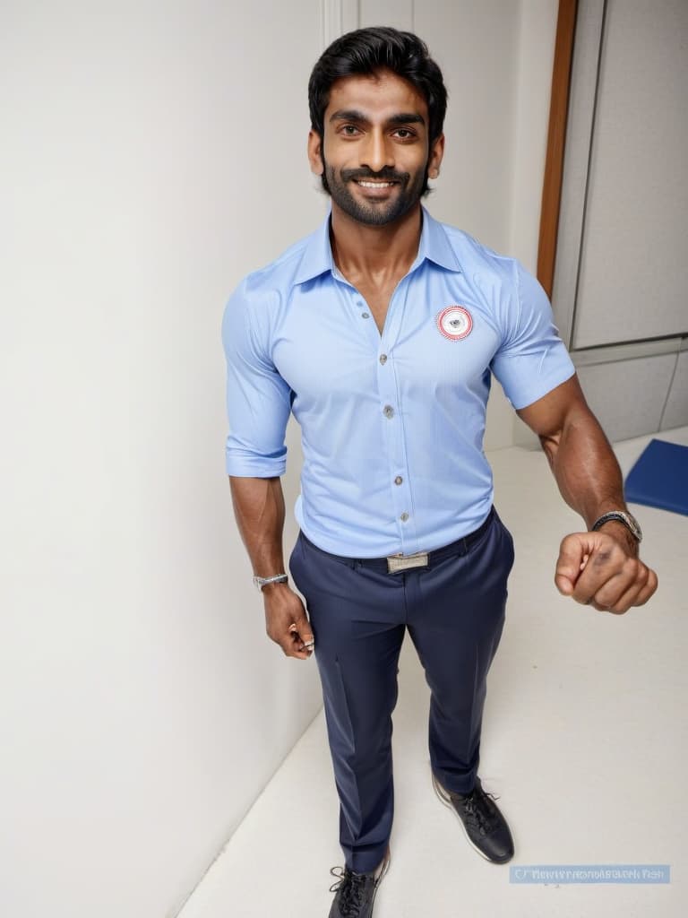  a handsome muscular indian man competing at the olympics