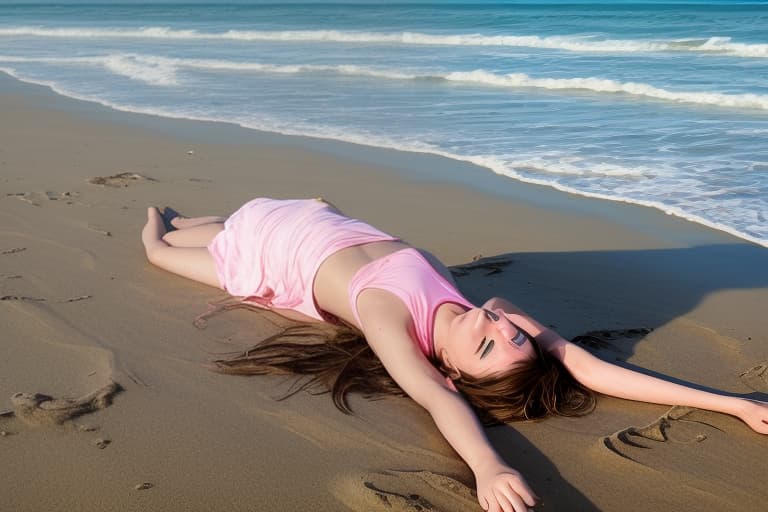  fainted girl on beach