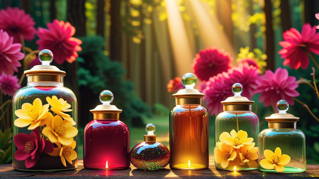  a lavish skincare display featuring opulent jars and bottles adorned with gold accents, surrounded by delicate petals and glimmering gemstones, set against a backdrop of soft velvet in rich, warm tones. hyperrealistic, full body, detailed clothing, highly detailed, cinematic lighting, stunningly beautiful, intricate, sharp focus, f/1. 8, 85mm, (centered image composition), (professionally color graded), ((bright soft diffused light)), volumetric fog, trending on instagram, trending on tumblr, HDR 4K, 8K