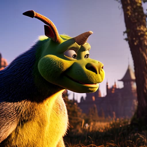 redshift style shrek hyperrealistic, full body, detailed clothing, highly detailed, cinematic lighting, stunningly beautiful, intricate, sharp focus, f/1. 8, 85mm, (centered image composition), (professionally color graded), ((bright soft diffused light)), volumetric fog, trending on instagram, trending on tumblr, HDR 4K, 8K