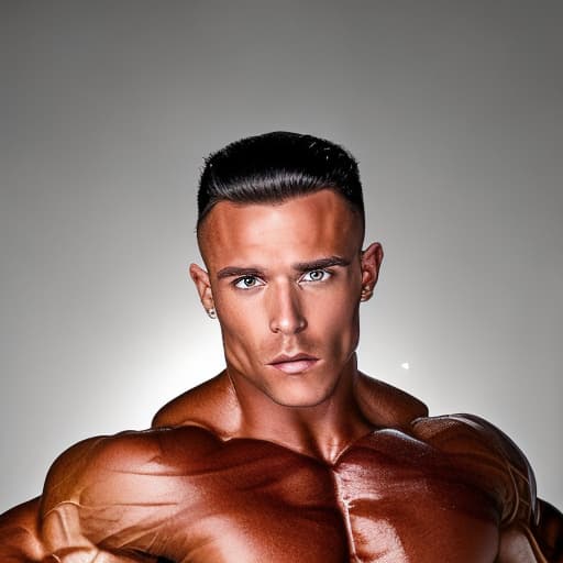 portrait+ style IFBB star bodybuilder queer brunette hunk dude face