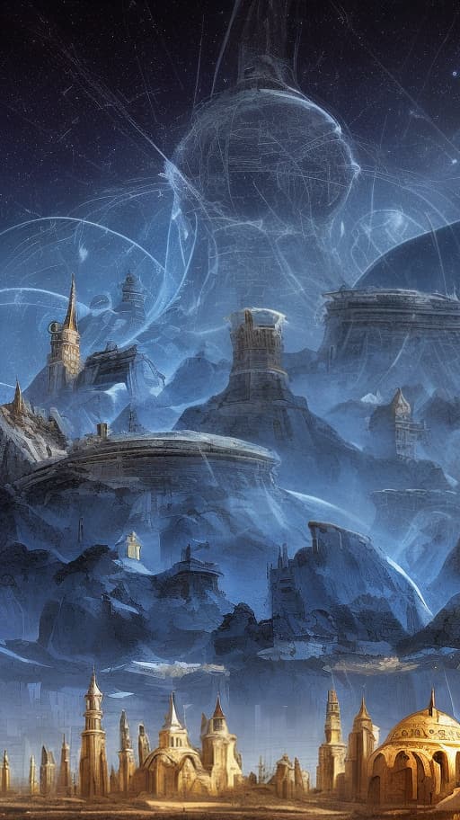 dvarchmodern hyperborea, ancient slavic cities, starry sky