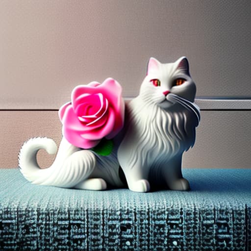 wa-vy style draw ,a white cat, surrounded by pink roses in winter hyperrealistic, full body, detailed clothing, highly detailed, cinematic lighting, stunningly beautiful, intricate, sharp focus, f/1. 8, 85mm, (centered image composition), (professionally color graded), ((bright soft diffused light)), volumetric fog, trending on instagram, trending on tumblr, HDR 4K, 8K