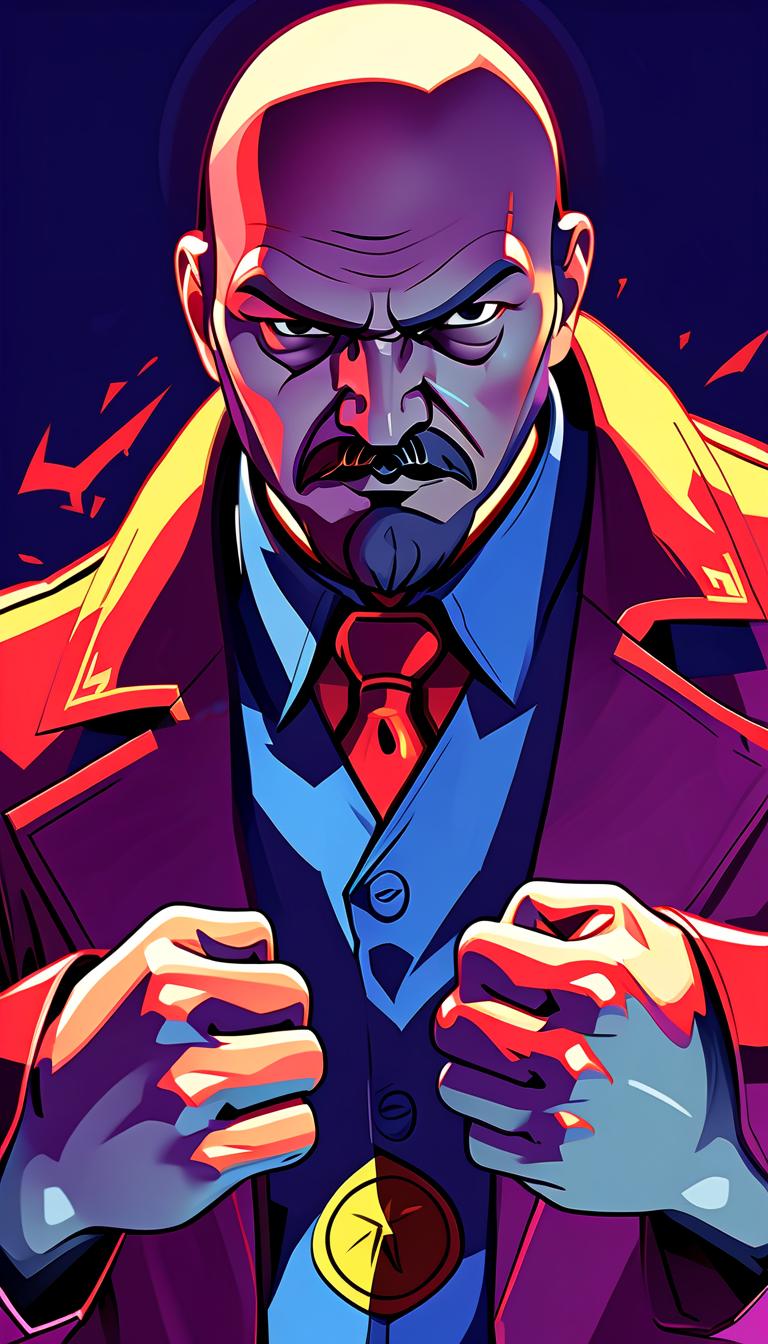  fighting game style lenin sobs . dynamic, vibrant, action packed, detailed character design, reminiscent of fighting video games