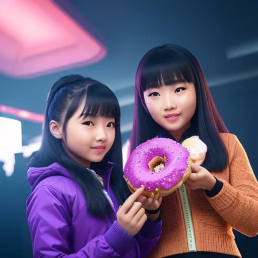  (kids eating donuts), photorealistic, highly detailed, 4k, high quality hyperrealistic, full body, detailed clothing, highly detailed, cinematic lighting, stunningly beautiful, intricate, sharp focus, f/1. 8, 85mm, (centered image composition), (professionally color graded), ((bright soft diffused light)), volumetric fog, trending on instagram, trending on tumblr, HDR 4K, 8K