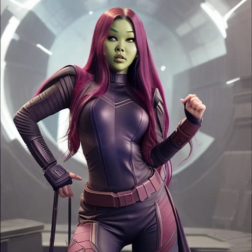  Jennie Kim as Gamora, full body, Ultra detailed body and face, Gentle face, Hot body, real girl, Small and gentle body