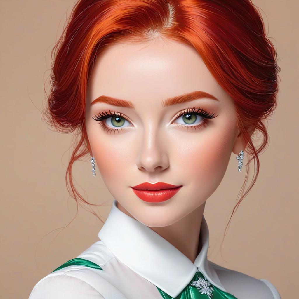  skippy redhead woman., award winning, professional, highly detailed, masterpiece