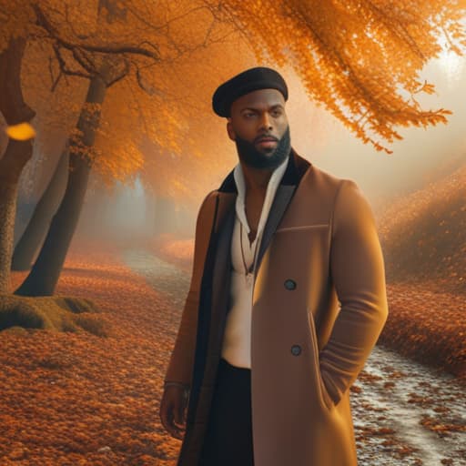  fantasia earthy autumn aesthetics hyperrealistic, full body, detailed clothing, highly detailed, cinematic lighting, stunningly beautiful, intricate, sharp focus, f/1. 8, 85mm, (centered image composition), (professionally color graded), ((bright soft diffused light)), volumetric fog, trending on instagram, trending on tumblr, HDR 4K, 8K