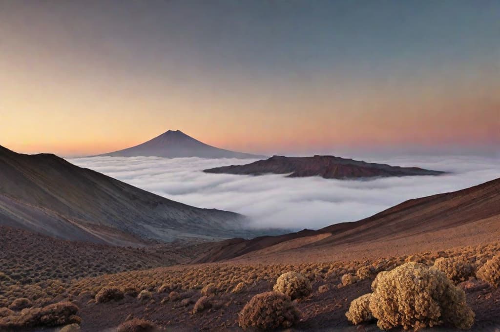  imagen fotografica realista de vacas pastando en tierra volcánica, de fondo el monte teide. hyperrealistic, full body, detailed clothing, highly detailed, cinematic lighting, stunningly beautiful, intricate, sharp focus, f/1. 8, 85mm, (centered image composition), (professionally color graded), ((bright soft diffused light)), volumetric fog, trending on instagram, trending on tumblr, HDR 4K, 8K