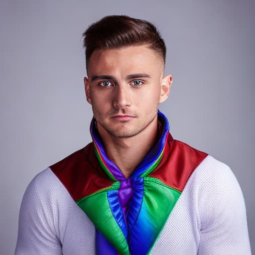 portrait+ style Hungarian LGBT queer gymnast hunk dude face