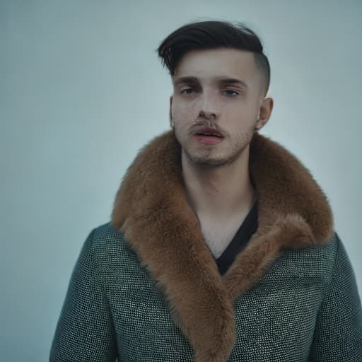 portrait+ style Russian queer blogger brunette hunk dude face