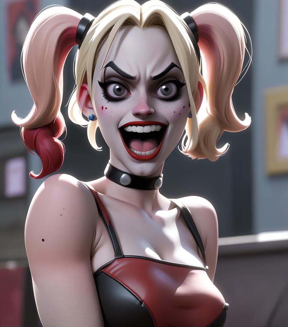  cute face. harley quinn. hot clothes