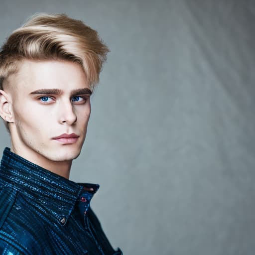 portrait+ style Russian LGBT queer dancer blonde hunk dude face