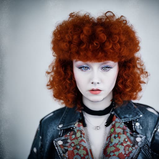 portrait+ style Russian LGBT queer Rock singer ginger female face