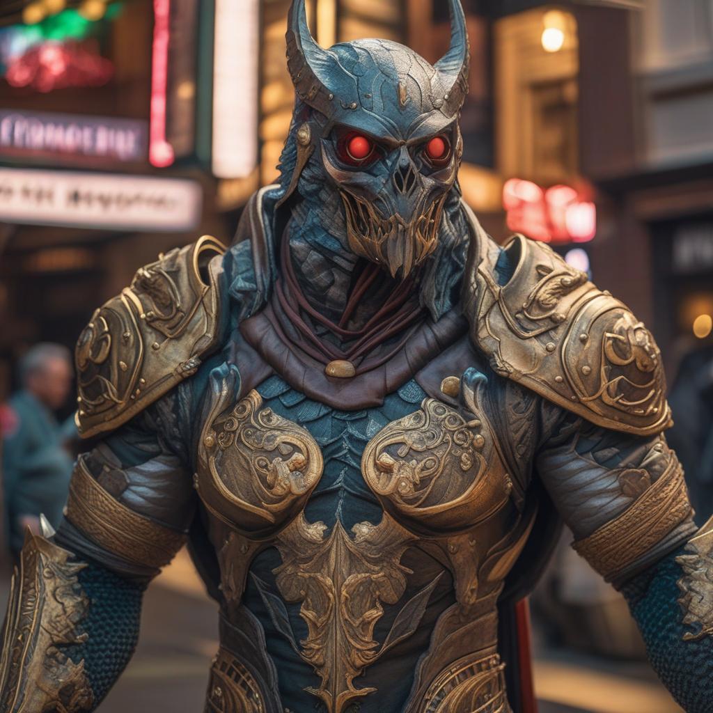  monster hyperrealistic, full body, detailed clothing, highly detailed, cinematic lighting, stunningly beautiful, intricate, sharp focus, f/1. 8, 85mm, (centered image composition), (professionally color graded), ((bright soft diffused light)), volumetric fog, trending on instagram, trending on tumblr, HDR 4K, 8K