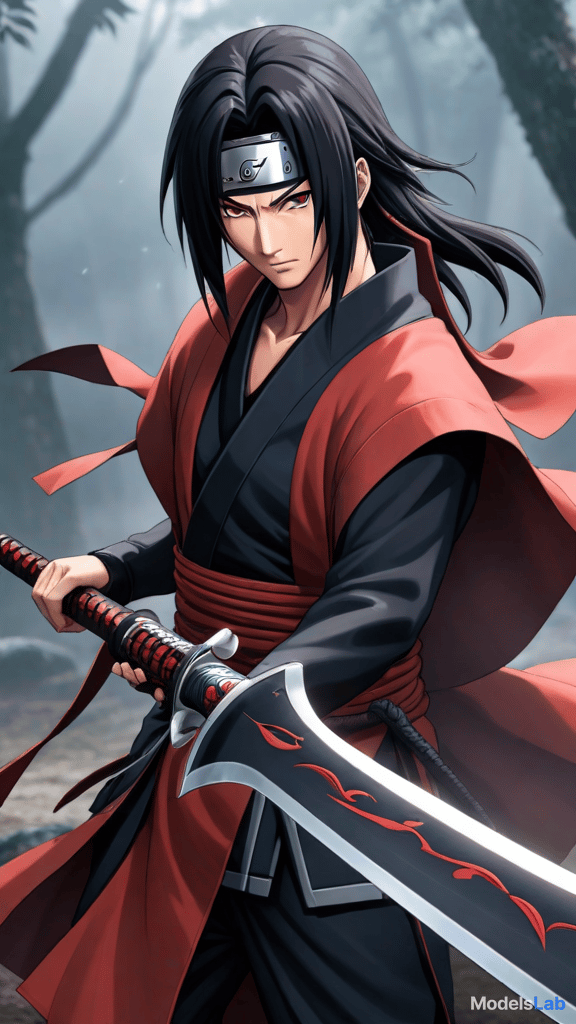  anime art: itachi uchiha's totsuka blade seals madara, risking eternal entrapment. hyperrealistic, full body, detailed clothing, highly detailed, cinematic lighting, stunningly beautiful, intricate, sharp focus, f/1. 8, 85mm, (centered image composition), (professionally color graded), ((bright soft diffused light)), volumetric fog, trending on instagram, trending on tumblr, HDR 4K, 8K