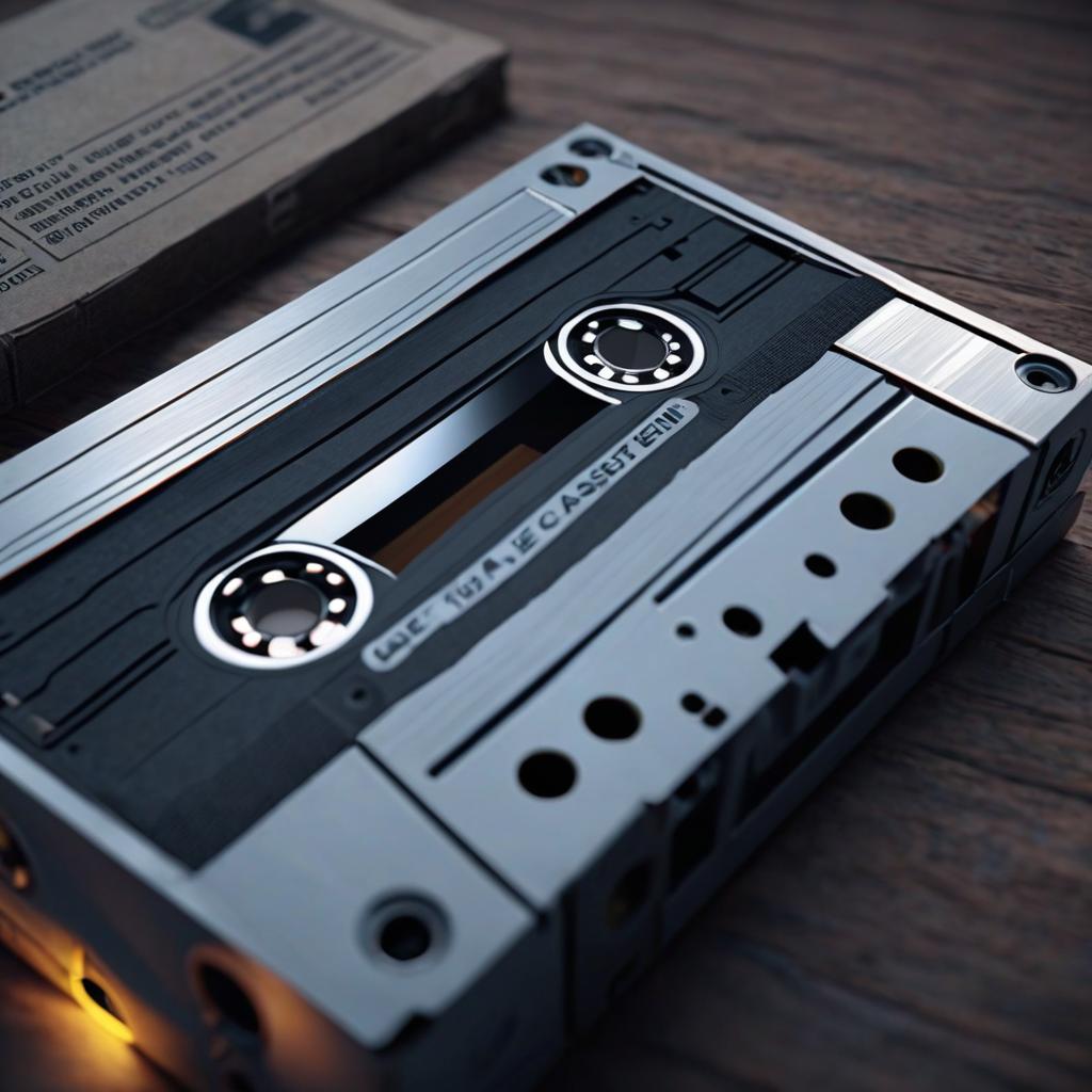  blank cassette tape. realism. baroque. detailed. 4k. octane render. 3d, cinematic film style, shallow depth of field, vignette, highly detailed, high budget, bokeh, cinemascope, moody, epic, gorgeous, film grain, grainy