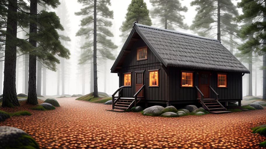  Scandinavian forest, dark background, hut, autumn, 16th century, (intricate details:0.9), (hdr, hyperdetailed:1.2) hyperrealistic, full body, detailed clothing, highly detailed, cinematic lighting, stunningly beautiful, intricate, sharp focus, f/1. 8, 85mm, (centered image composition), (professionally color graded), ((bright soft diffused light)), volumetric fog, trending on instagram, trending on tumblr, HDR 4K, 8K