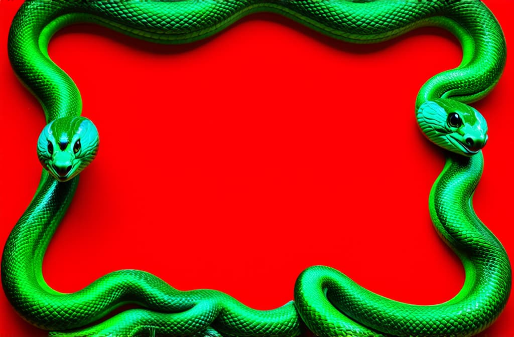  new year red background with emerald snakes on the edges of the image, empty space for text in the center of the image ar 3:2 {prompt}, maximum details