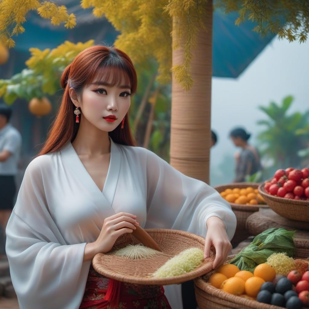  Vietnam hyperrealistic, full body, detailed clothing, highly detailed, cinematic lighting, stunningly beautiful, intricate, sharp focus, f/1. 8, 85mm, (centered image composition), (professionally color graded), ((bright soft diffused light)), volumetric fog, trending on instagram, trending on tumblr, HDR 4K, 8K