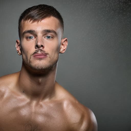 portrait+ style Czech Republic queer fitness model brunette hunk dude face